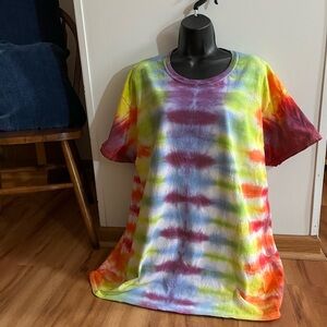 Men's Multicolor Tie-Dye Short Sleeve Tee - Bright Rainbow